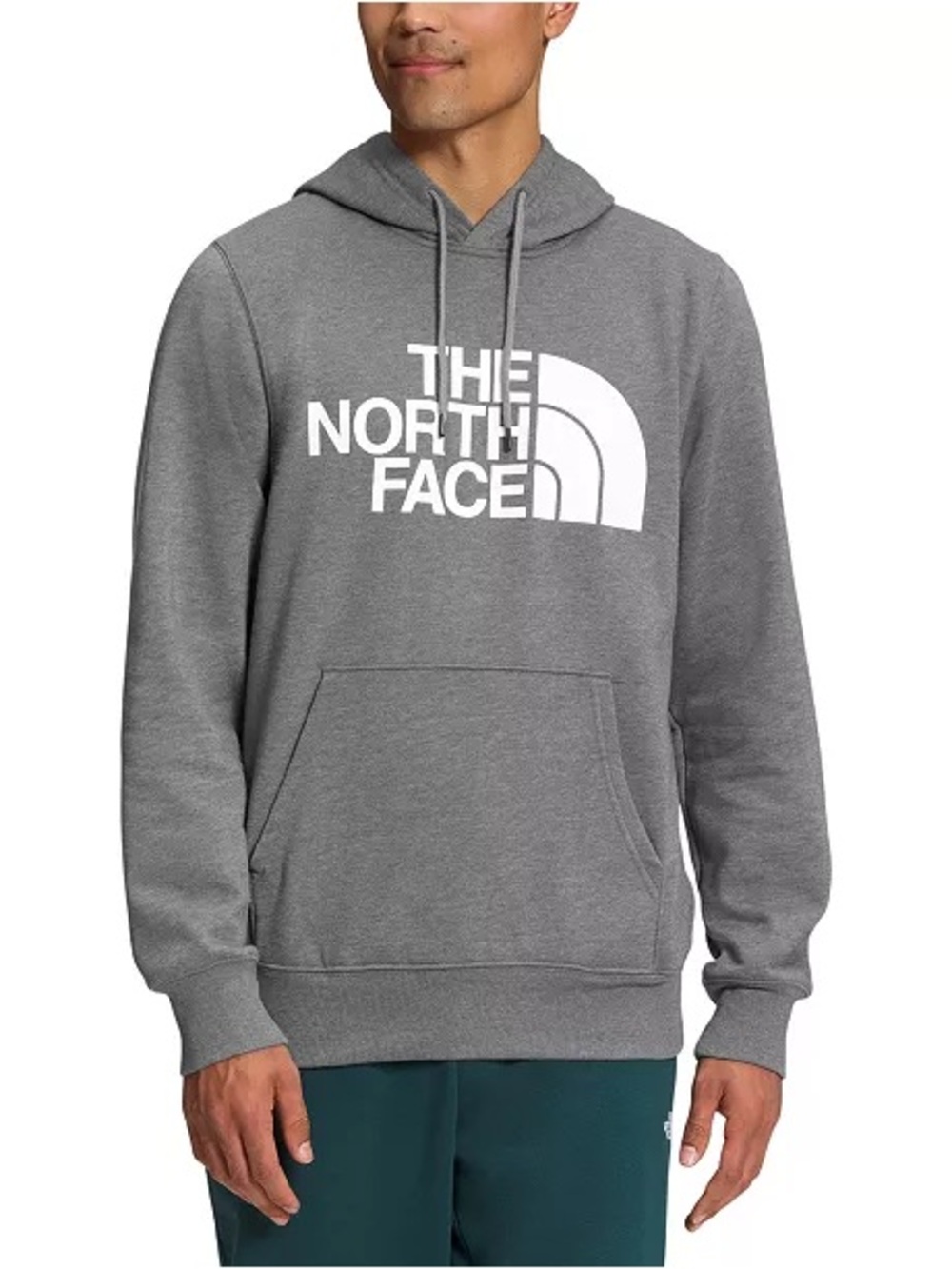 The North Face Hooded Pullover Sweatshirt in Grey with White Logo